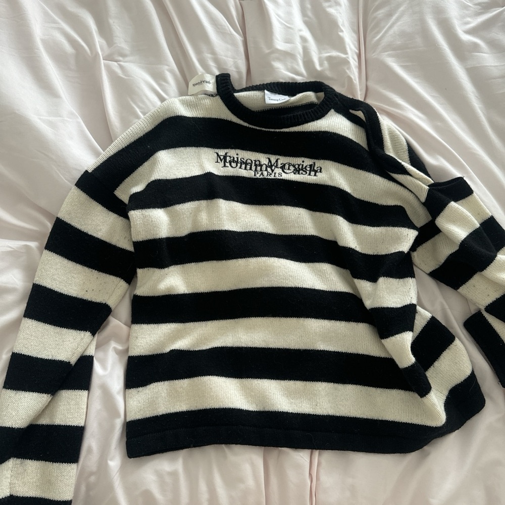 Maison Martin Margiela Black and White Striped Sweater